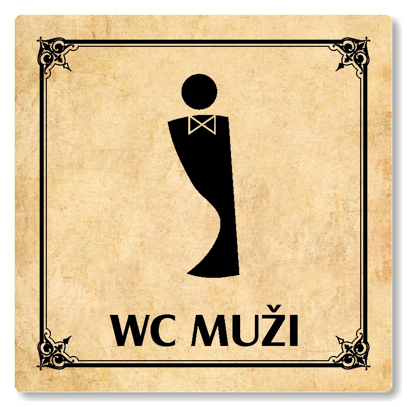 WC muži, 80x80mm, pergamen, Nebraska